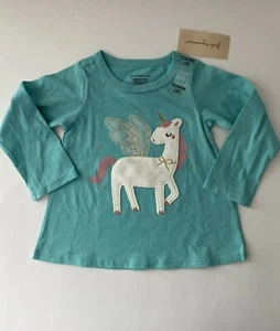 First Impressions Unicorn Print Long Sleeve T-Shirt Size 6-9m/12m -Sea Serpent- - Picture 1 of 3