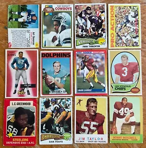 VINTAGE TOPPS FOOTBALL STAR LOT X 12 KARTEN = DORSETT-GREISE-TAYLOR-UNITAS + MEHR - Bild 1 von 11