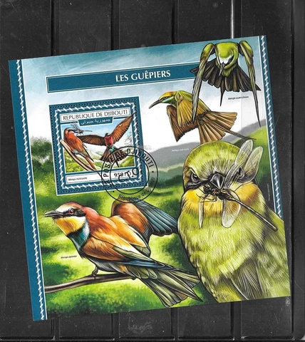 DJIBOUTI 2017 BIRDS  SOUVENIR SHEET CTO USED RECENT BEAUTIFUL STAMP Cover