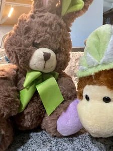 EASTER Plush LOT - 13in BUNNY - 8in Monkey - Picture 1 of 9