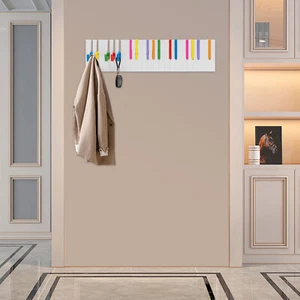 Gancho de pared moderno gancho para puerta de baño y cocina gancho para toallas madera plástico con 16 corvejones - Imagen 1 de 16