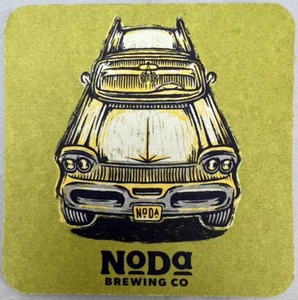 Noda Brewing Co HOP DROP N ROLL 2 Sided Car Beer Drink 4" Coaster Mat Charolette - Picture 1 of 4