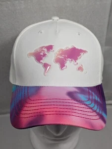 Wanderlust Logo World Globe Map Damen Mütze weiß Baseball Cap verstellbar - Bild 1 von 7
