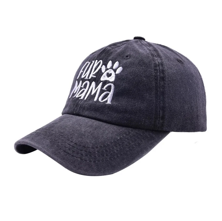Gorra de béisbol ajustable negra de piel para mamá ideal para amantes de perros gatos, gatos perros mamá Foto 1 de 1