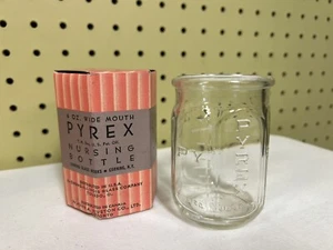 Biberón de vidrio vintage Pyrex boca ancha 4 oz caja original hexágona nuevo de lote antiguo Corning - Imagen 1 de 11