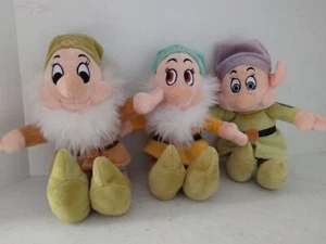 3 Disney Schneewittchen und die sieben Zwerge 8"" Sitzsack Plüsch schüchtern Doc Dopey - Bild 1 von 9