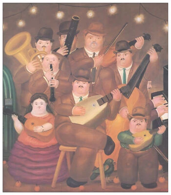 Pannello MDF-Los Musicos-BOTERO Wallart-Stampa su Tavola-Riproduzione Artistica - Immagine 1 di 4