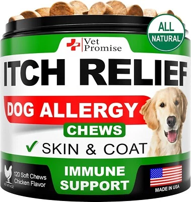 Dog Allergy Chews - Itch Relief for Dogs - Dog Allergy Relief - Anti Itch for Do