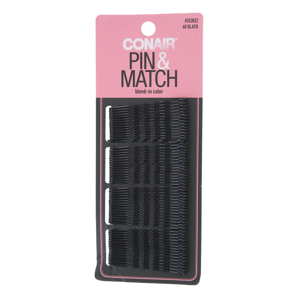 Conair Pin & Match Hair Bobby Pins, Black, 60-Pieces - Image 1 of 2