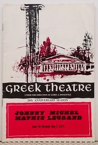 Greek Theatre 20th Anniversary Program - Johnny Mathis, Michel Legrand  1972 - Picture 1 of 4
