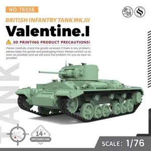 SSMODEL SS76556 1/76 20mm WarGamingMilitary Model Kit British Valentine.I Infant - Picture 1 of 5