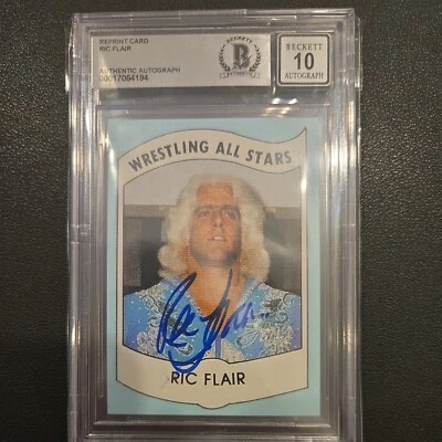 1982 Wrestling All-Stars Serie A Ric Flair #27 Auto Rookie RC BECKETT 10 Foto 1 de 2