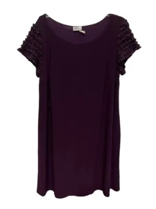 JBS Ltd Purple Short Sleeves with Ruffle Accents Dress Size 2XWP - Picture 1 of 9