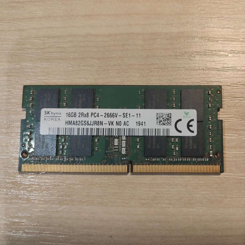 16GB SK Hynix 2Rx8 DDR4 PC4-2666V HMA82GS6JJR8N DDR4 SODIMM Laptop Memory - Image 1 of 1