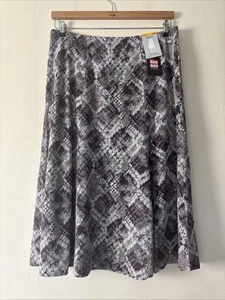 Tigi Fitted A Line Skirt Pull On Purple Grey Pattern Size UK 18-20 NWT - Picture 1 of 9
