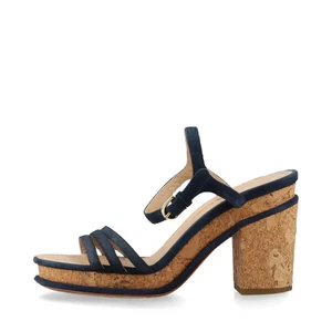 Sandali Chanel Coco Mark scamosciati 36 donna blu navy cinturino suola sughero - Foto 1 di 15