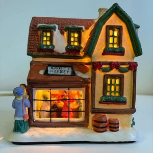 De colección 1980’s Murphy’s Market 3-D Iluminado Pueblo Edificio Navidad Vacaciones Decoración - Imagen 1 de 7