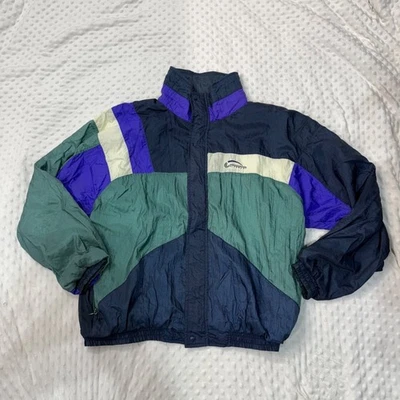 VTG GIVENCHY Activewear Jacket 80s 90s Color Black Green Blue Zip Logo Mens M - Image 1 of 4