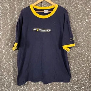 Camisa De Colección Y2K Rusty Surfwear Patinador Timbre Manga Corta Azul/Amarillo Para Hombre XL - Imagen 1 de 11