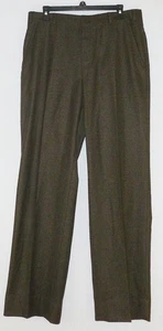 Brooks Brothers Dress Pants 34 31 Dark Brown Wool USA Mens Flat Front - Picture 1 of 3