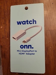 onn. Mini DisplayPort to HDMI Adapter, White NEW for conect device to tv - Picture 1 of 2