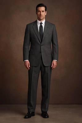 Polo Ralph Lauren Traje de Lana Blazer Pantalones Chaqueta 42 R Gris De Colección EE. UU. Hecho en Unión Foto 1 de 4