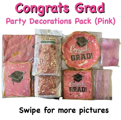Congrats Grad Party Decorations Pack (Pink) 全新 — 第 1/4 张图片