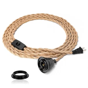 Industrielle 15 Fuß Pendelleuchten - Hängeleuchten-Set mit Schalter Stecker Vintage... - Bild 1 von 8