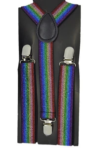Kids,Babies, Boys & Girls Clip-on "Rainbow" Y-Back Elastic Suspender - Picture 1 of 1