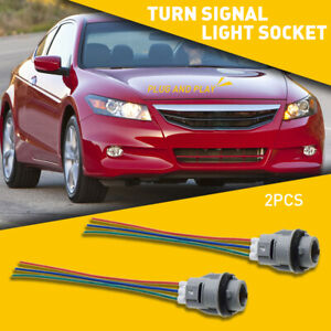 2x Turn Blinker Signal Light Bulb Socket & Harness Connector Set For Honda Acura