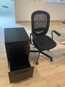 Bürostuhl FLINTAN Ikea Schwarz,gerne Zusammen Mit Aktenschrank - Bild 1 von 7