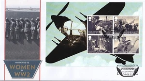 Woman of WW2 Air Transport Auxiliary, Spitfire Women Miniature Sheet. FDC - Picture 1 of 2