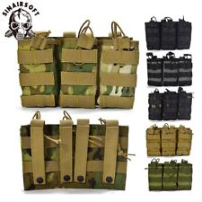 Tactical Molle Triple Magazine Pouch Open Top 5.56 7.62 Rifle Mag Holder Airsoft