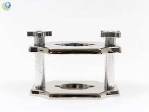 NEW DENTAL LABORATORY DENTURE RELINE JIG CHROME COATED PLATES W/ 2 POSTS - Picture 1 of 9