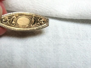 Vintage Briar Short Tie Clasp Bar Goldtone Engraved - Picture 1 of 5