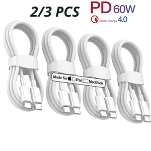 60W USB-C to USB-C Fast Charger Charging Cord PD Cable For Samsung Macbook iPad - Picture 1 of 14