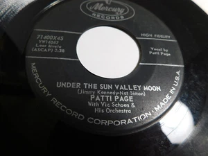 Patti Page – Trust In Me / Under The Sun Valley Moon 1958 7" Single - Picture 1 of 4