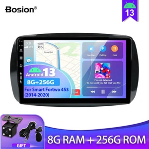 9'' 8G+256G Autoradio Für Smart Fortwo 2014-2020 Android 14 GPS Navi IPS CarPlay - Bild 1 von 14