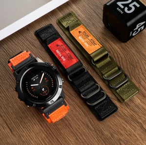 Correa de reloj inteligente de 20/22 mm de nailon estilo militar deporte reemplazo correa de muñeca pulsera - Imagen 1 de 18