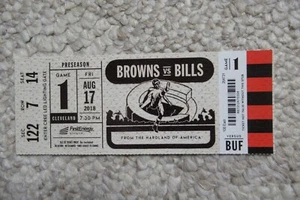 CLEVELAND BROWNS VS BUFFALO BILLS 8/17/2018 FULL TICKET ~ PRESEASON GAME - Picture 1 of 1