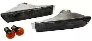 Front Turn Signal LEFT RIGHT black smoke for VW Golf 2 MK2 89-92 GTI GL GT bumpe - Afbeelding 1 van 2
