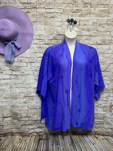 Simply Silk Purple Silk Kimono Topper Jacket Women’s ONE SIZE - Picture 1 of 6