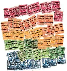 Precancels for Crafting - 50 rainbow stamps ROYGB Philadelphia - PRC117 - Picture 1 of 1