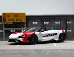 CM 1:64 Scale White Red 765LT ELVA Racing Sports Model Diecast Metal Car - Picture 1 of 9