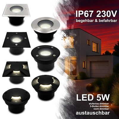 LED Bodeneinbauleuchte IP67 Bodeneinbaustrahler Außen Weg Boden TIERRA kurz - Bild 1 von 4