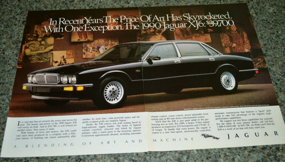1990 JAGUAR XJ6 ORIGINAL ADVERTISEMENT AD PRINT 90 XJ-6 - Image 1 of 1