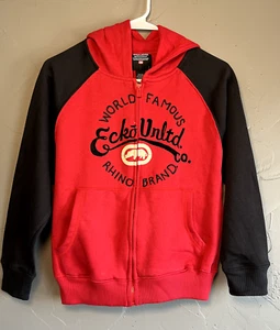 Ecko Unltd Boys Size S Red & Black Zip-up Hoodie NWT - Picture 1 of 6
