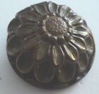 Vintage Brown Bakelite 1 3/8" Button With Fancy Metal Top