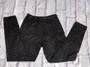 Extremely Me 5/6 Girls Black Long Pants Elastic Waist Silver Cute - Picture 1 of 5