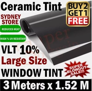 3Meter x 1.52Meter Nano Ceramic 10% VLT Car Window Tint Film Home Window Tinting - Picture 1 of 7